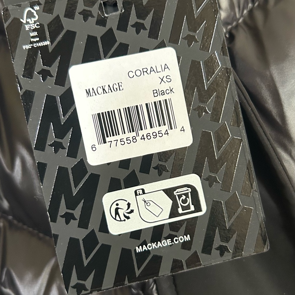 Mackage Coralia down coat with belt in glossy black - Picture 3 of 3
